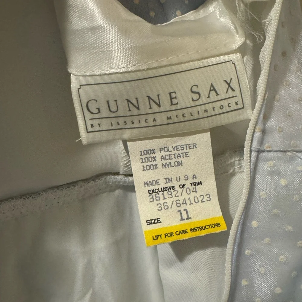 Rare Vintage Gunne Sax Dotted Baby Blue Floral Lace Victorian Prairie Dress 11 - Picture 5 of 5